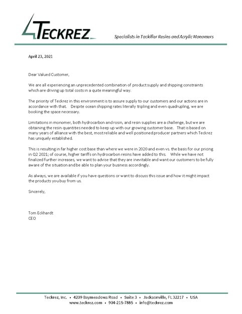 Letter from CEO Letter from CEO Tom Eckhardt